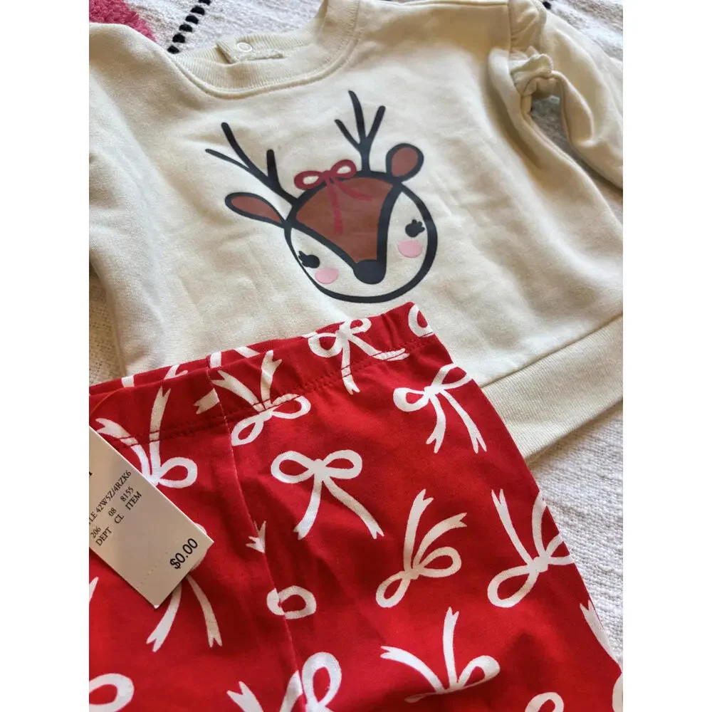 Cat and‎ Jack Baby Reindeer Outfit Set - Top and Leggings 0-3 months